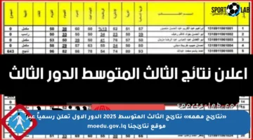 «نتائج مهمة» نتائج الثالث المتوسط 2025 الدور الاول تعلن رسمياً عبر موقع نتائجنا moedu.gov.iq